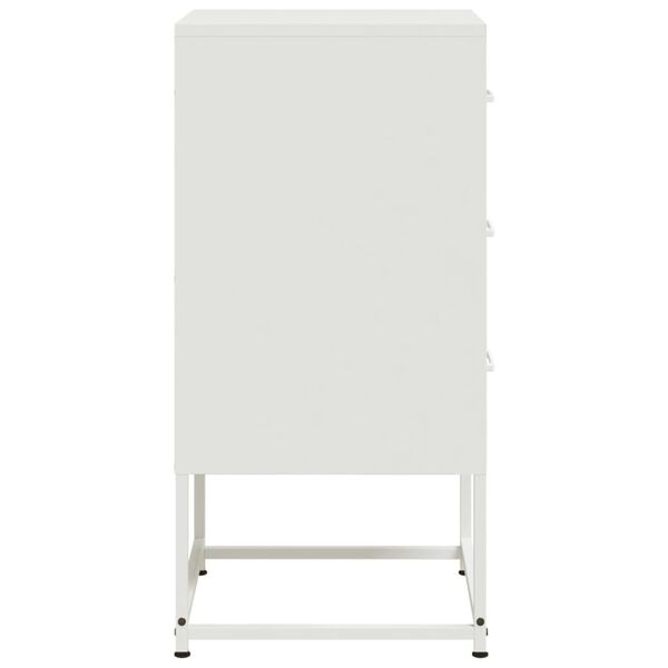 vidaXL Κομοδίνο Λευκό 36 x 39 x 78 εκ. από Χάλυβα
