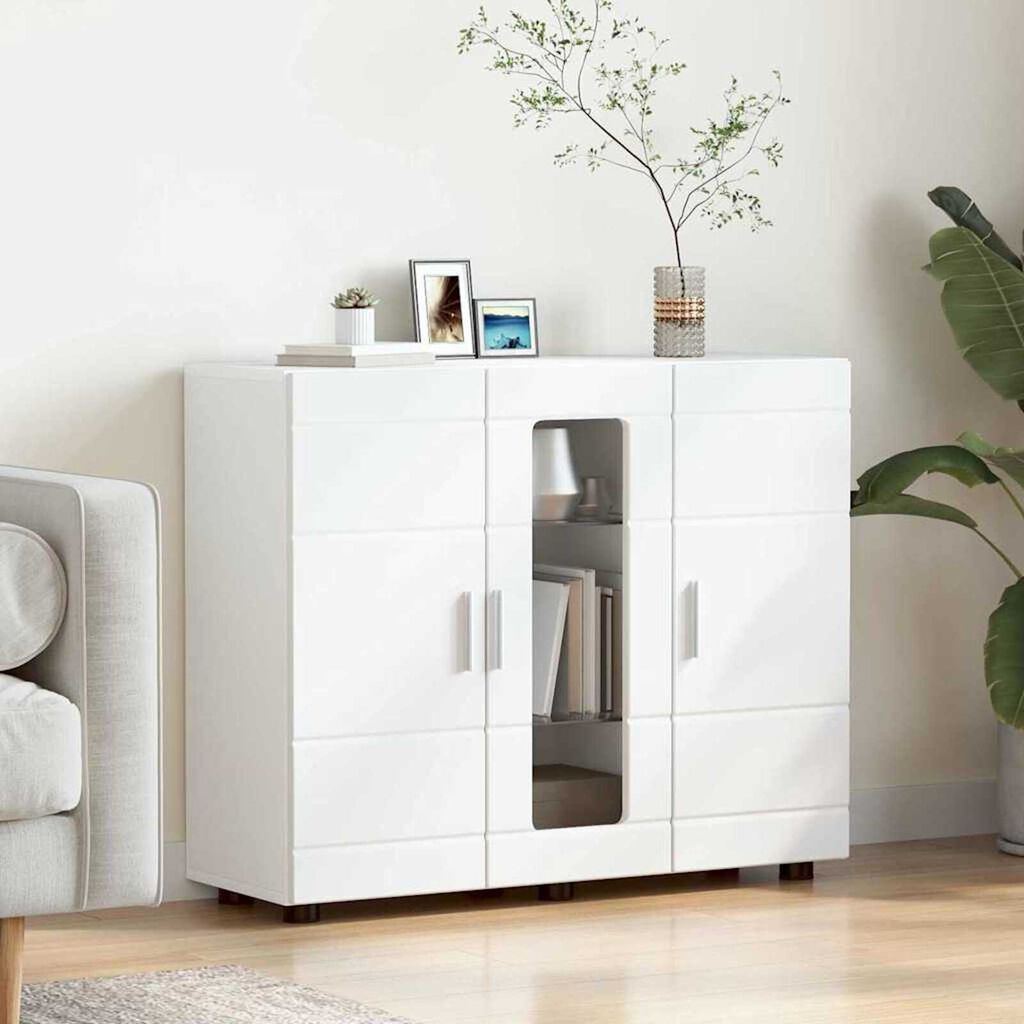 vidaXL Πλαϊνό γραφείο Λευκό 55.5 x 29 x 100 εκ Επεξεργασμένο ξύλο