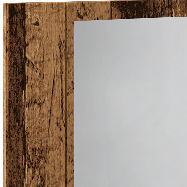 vidaXL Έπιπλο Καθρέφτη με LED Όψη Παλαιού Ξύλου 60x12x45εκ. Επεξ. Ξύλο