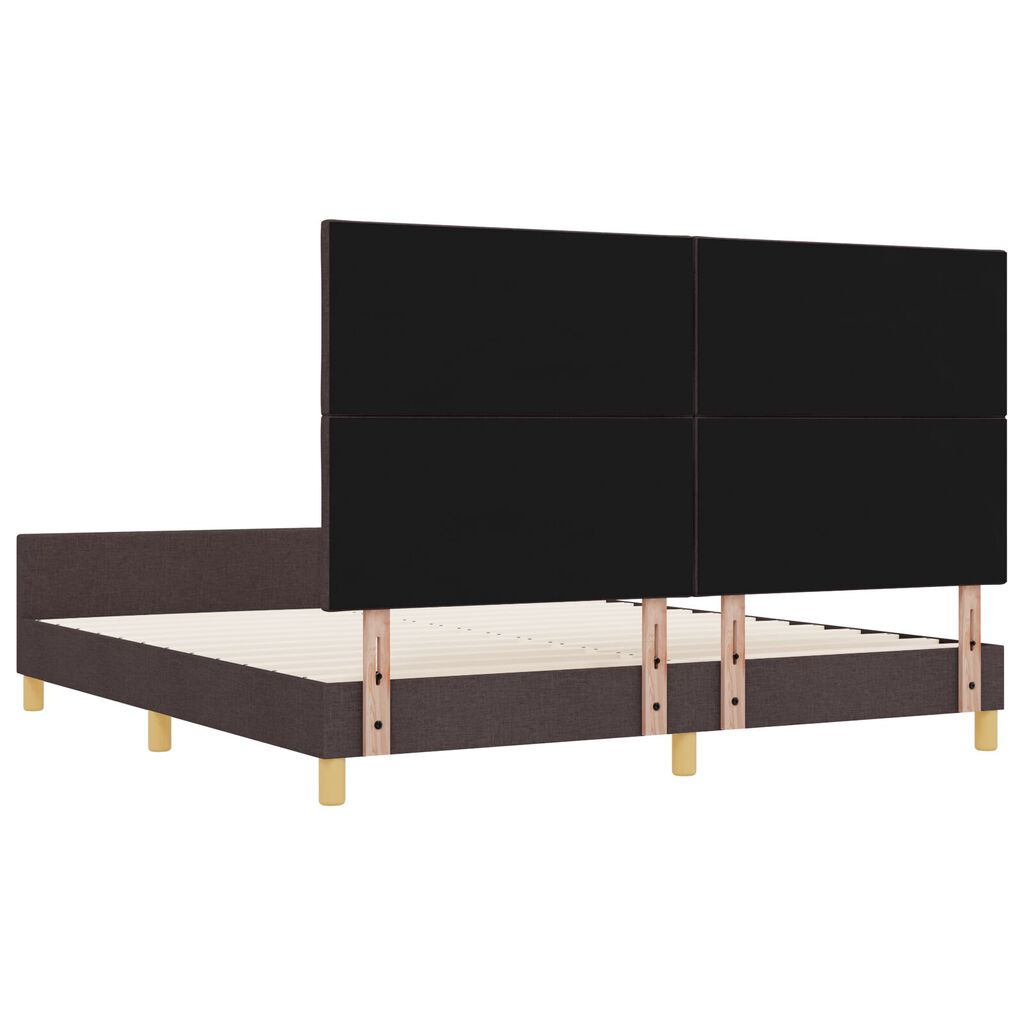 vidaXL Κρεβάτι Σκελετός Σκούρο Καφέ 180x200 εκ. Υφάσμα