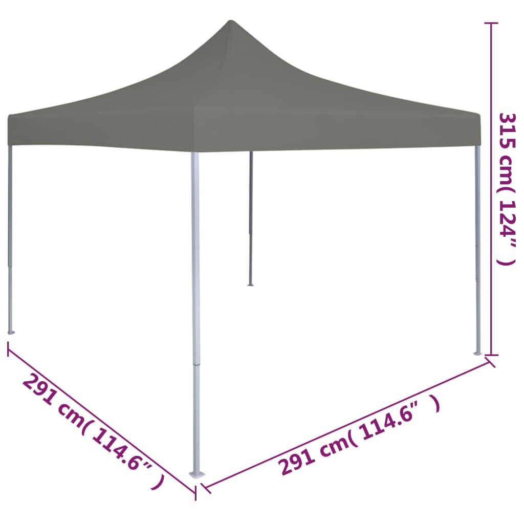 vidaXL Τέντα Εκδηλώσεων Πτυσσόμενη Pop-Up Ανθρακί 3 x 3 μ.
