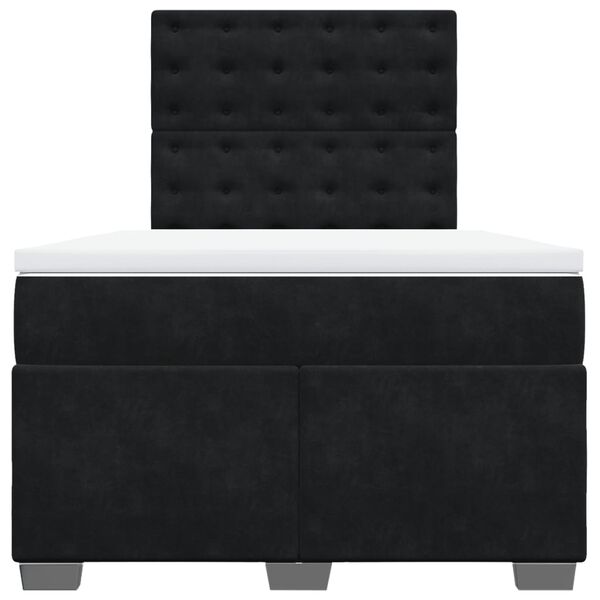 vidaXL Κρεβάτι Boxspring με Στρώμα Μαύρο 120 x 200 εκ. Βελούδινο