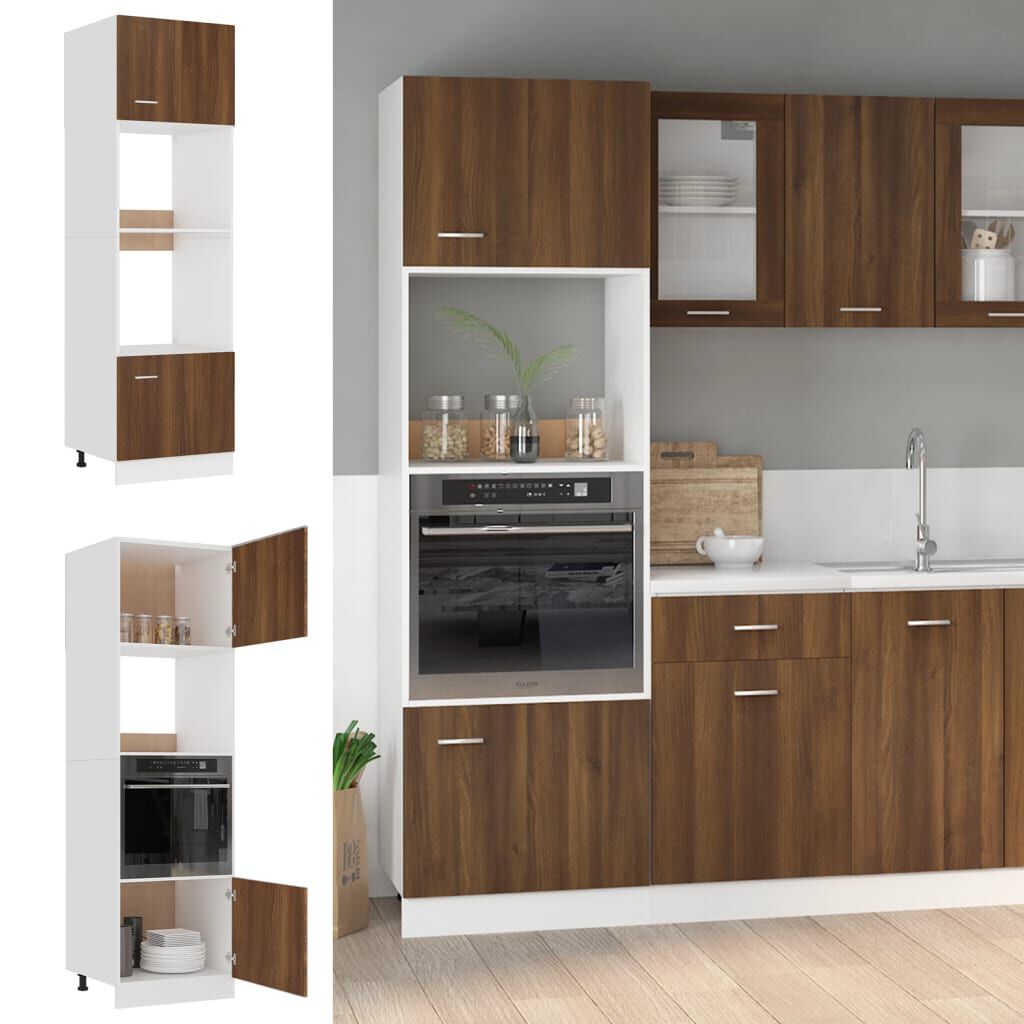 vidaXL Ντουλάπι Φ. Μικροκιμάτων Lyon Καφέ Δρυς 60x57x207εκ. Επεξ. Ξύλο