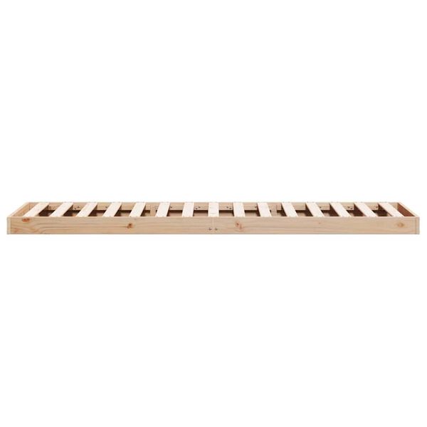 vidaXL Κρεβάτι δαπέδου Φυσικό 100 x 210 cm Μασίφ ξύλο πεύκου