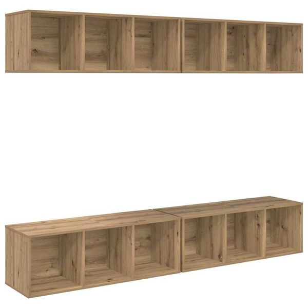 vidaXL Σετ επίπλου τηλεόρασης 4 pcs Artisan Oak 37 x 37 x 107,5 εκ
