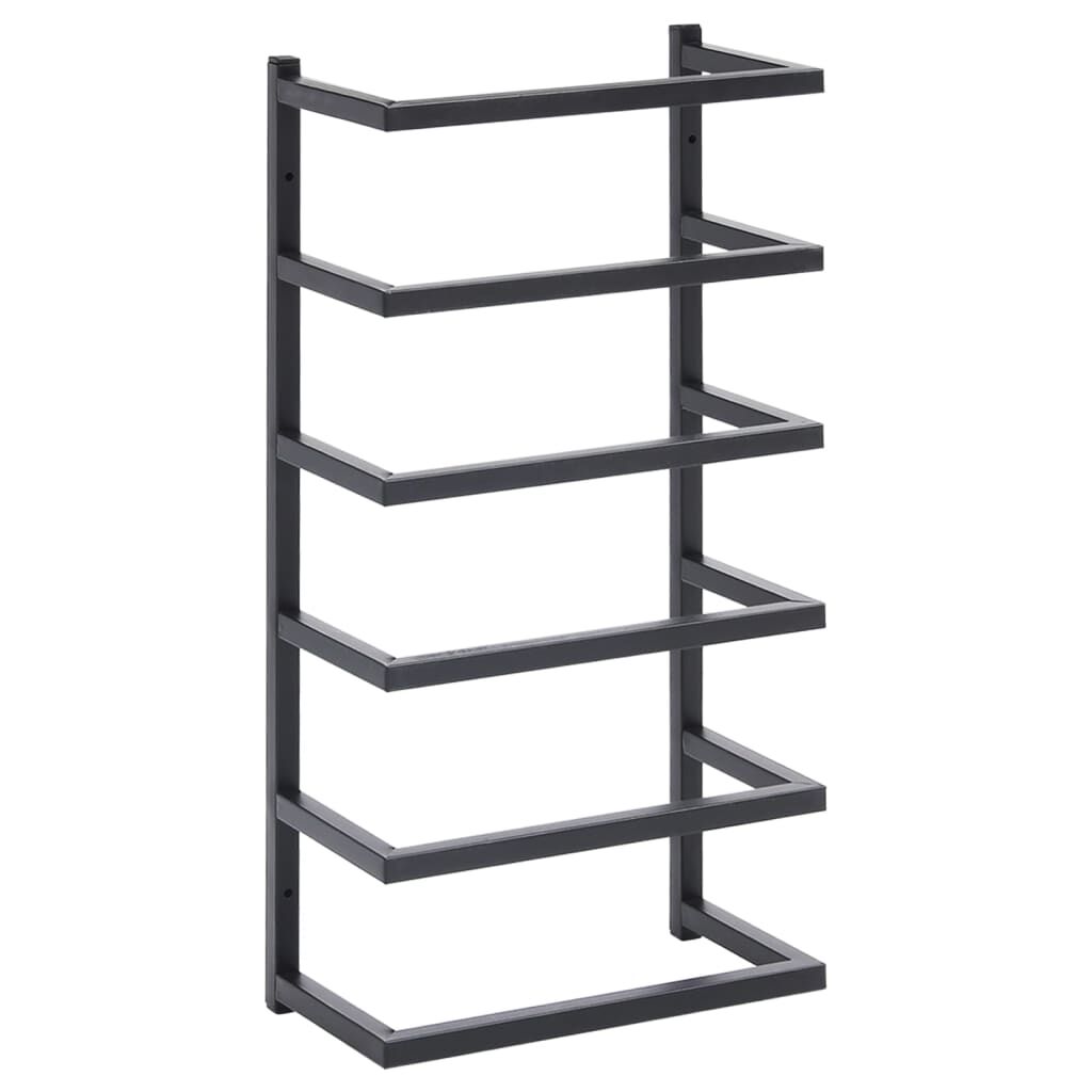vidaXL Βάση για Πετσέτες Επιτοίχια Μαύρη 24 x 12 x 48 εκ. Ατσάλινη