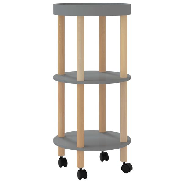 vidaXL Τρόλεϊ 3 Επιπέδων Γκρι 38 x 38 x 82 εκ. Επεξ. Ξύλο/Μασίφ Πεύκο
