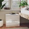 vidaXL Κομοδίνο Γυαλιστερό Λευκό 50 x 39 x 43,5 εκ. από Επεξ. Ξύλο