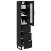 vidaXL Highboard &Mu;&alpha;ύ&rho;&eta; &Omicron;&xi;&upsilon;ά 34,5 x 34 x 180 &epsilon;&kappa;. &Epsilon;&pi;&epsilon;&xi;&epsilon;&rho;&gamma;&alpha;&sigma;&mu;έ&nu;&omicron; &xi;ύ&lambda;&omicron;