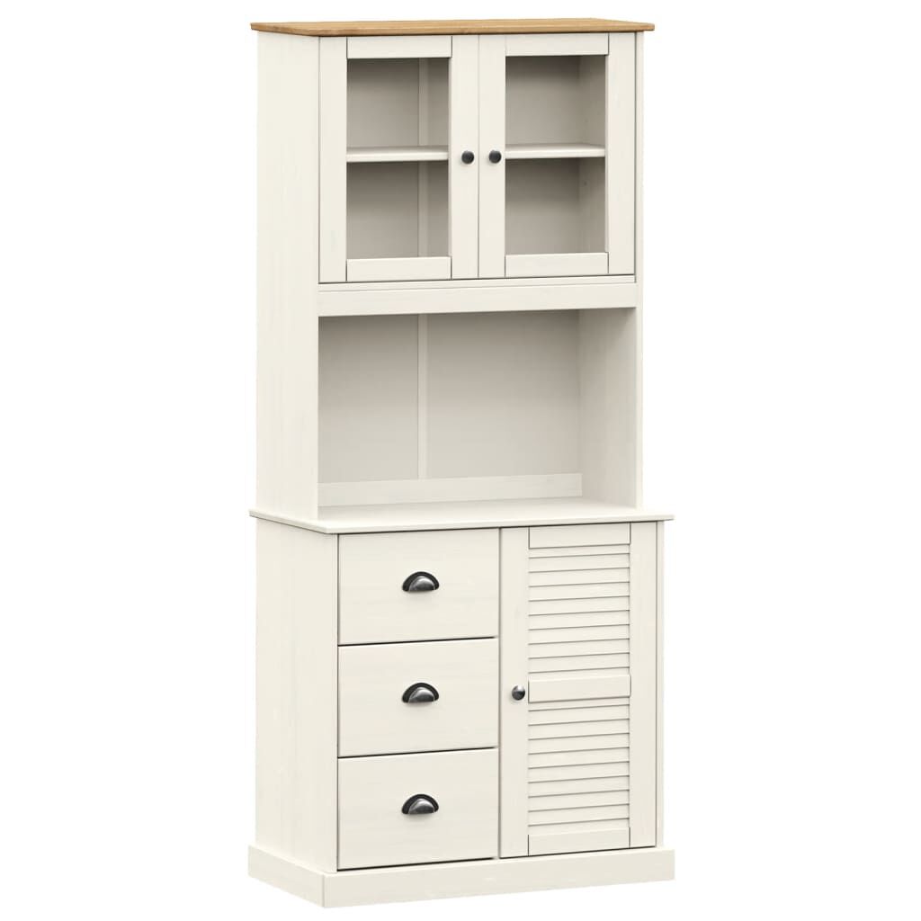 vidaXL Βιτρίνα VIGO Λευκή 78 x 40 x 175 εκ. από Μασίφ Ξύλο Πεύκου