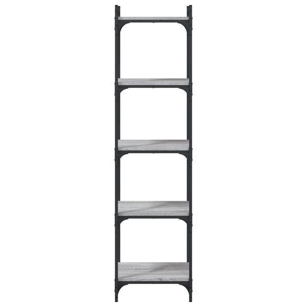 vidaXL Βιβλιοθήκη 5 Επιπέδων Γκρι Sonoma 40x30x154 εκ. Επεξεργ. Ξύλο