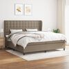 vidaXL &Kappa;&rho;&epsilon;&beta;ά&tau;&iota; Boxspring &mu;&epsilon; &Sigma;&tau;&rho;ώ&mu;&alpha; Taupe 200x200 &epsilon;&kappa;. &Upsilon;&phi;&alpha;&sigma;&mu;ά&tau;&iota;&nu;&omicron;