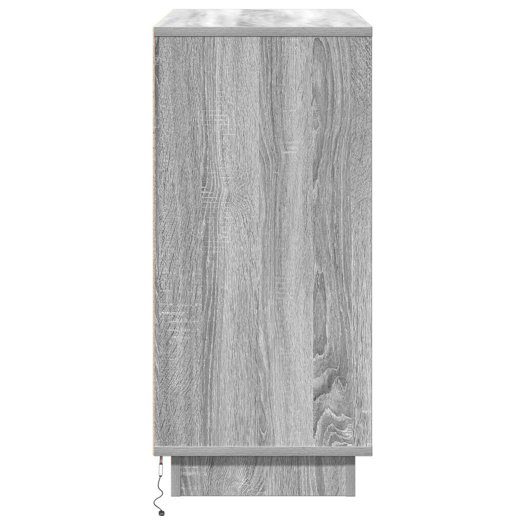 vidaXL Μπουφές με LED Γκρι Σονομά 71x34,5x75 εκ. Επεξεργασμένο ξύλο