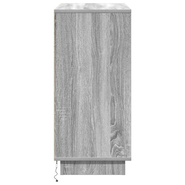 vidaXL Πλαϊνό Γραφείο με LED Γκρι sonoma 71 x 34.5 x 75 εκ.