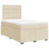 vidaXL Κρεβάτι Boxspring με Στρώμα Κρεμ 120x190 εκ. Υφασμάτινο