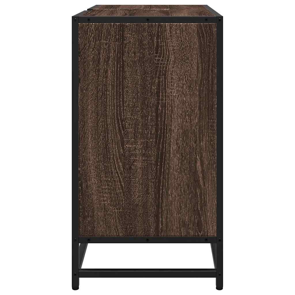 vidaXL ντουλάπι νιπτήρα μπάνιου καφέ δρυς 65x33x60 cm