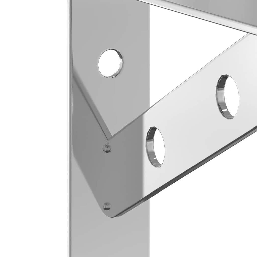vidaXL Στηρίγματα Ραφιών 4 Τεμ. Ασημί 15x2,5x11,5εκ. Ανοξείδωτο Ατσάλι