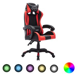 vidaXL &Kappa;&alpha;&rho;έ&kappa;&lambda;&alpha; Racing &mu;&epsilon; &Phi;&omega;&tau;&iota;&sigma;&mu;ό RGB LED &Kappa;ό&kappa;&kappa;&iota;&nu;&omicron;/&Mu;&alpha;ύ&rho;&omicron; &Sigma;&upsilon;&nu;&theta;&epsilon;&tau;&iota;&kappa;ό &Delta;έ&rho;&mu;&alpha;
