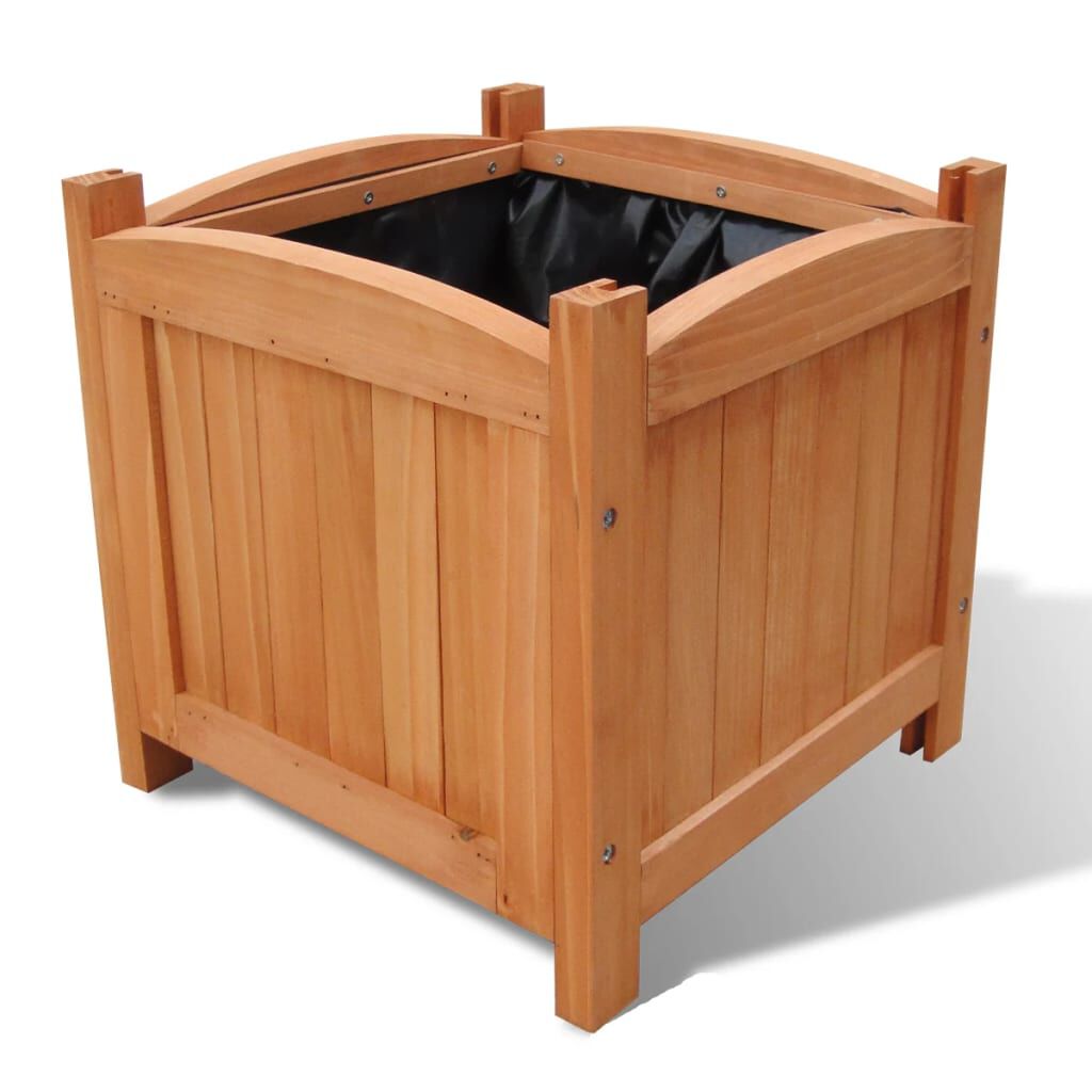 vidaXL Ζαρντινιέρες Υπερυψωμένες Σετ των 2 30 x 30 x 30 εκ. Ξύλινες
