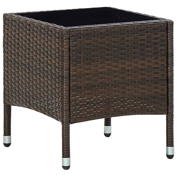 vidaXL Τραπέζι Κήπου Καφέ 40 x 40 x 45 εκ. από Συνθετικό Ρατάν