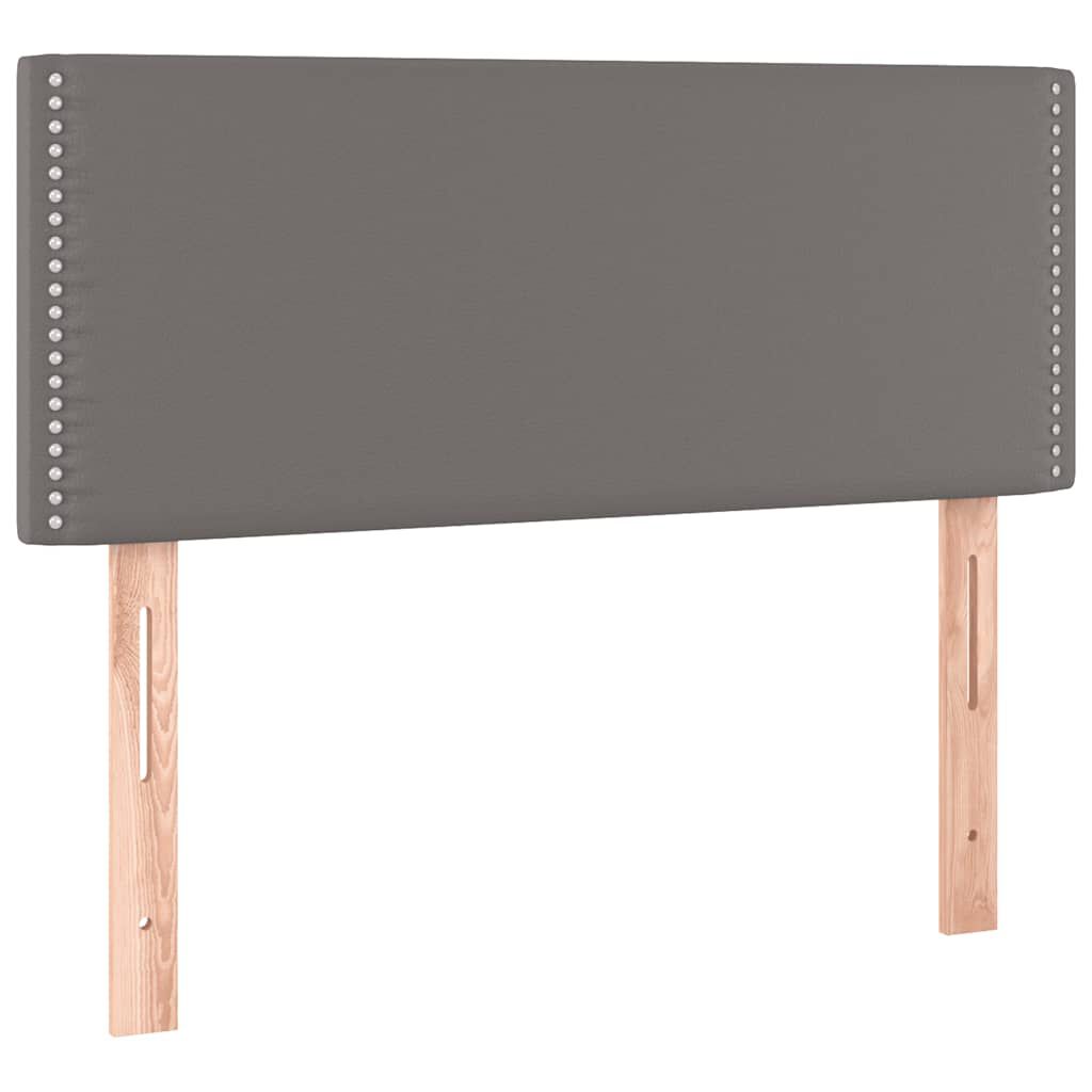 vidaXL Κρεβάτι Boxspring με Στρώμα & LED Γκρι 120x190 εκ. Συνθ. Δέρμα