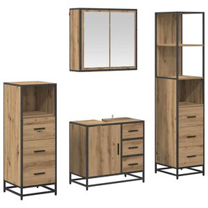 vidaXL &Sigma;&epsilon;&tau; &Epsilon;&pi;ί&pi;&lambda;&omega;&nu; &Mu;&pi;ά&nu;&iota;&omicron;&upsilon; 4 &tau;&epsilon;&mu;. Artisan Oak &Epsilon;&pi;&epsilon;&xi;&epsilon;&rho;&gamma;&alpha;&sigma;&mu;έ&nu;&omicron; &Xi;ύ&lambda;&omicron;