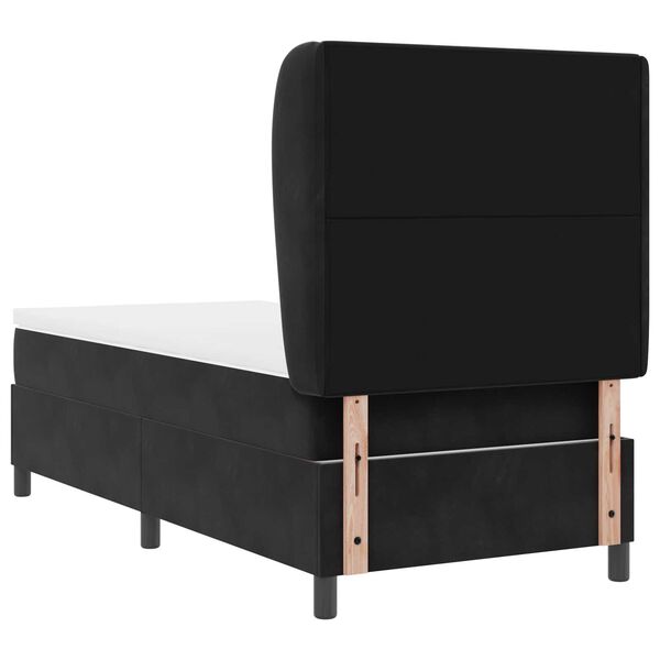 vidaXL Κρεβάτι με ελατήρια με στρώμα Μαύρο 80 x 200 cm Βελούδο