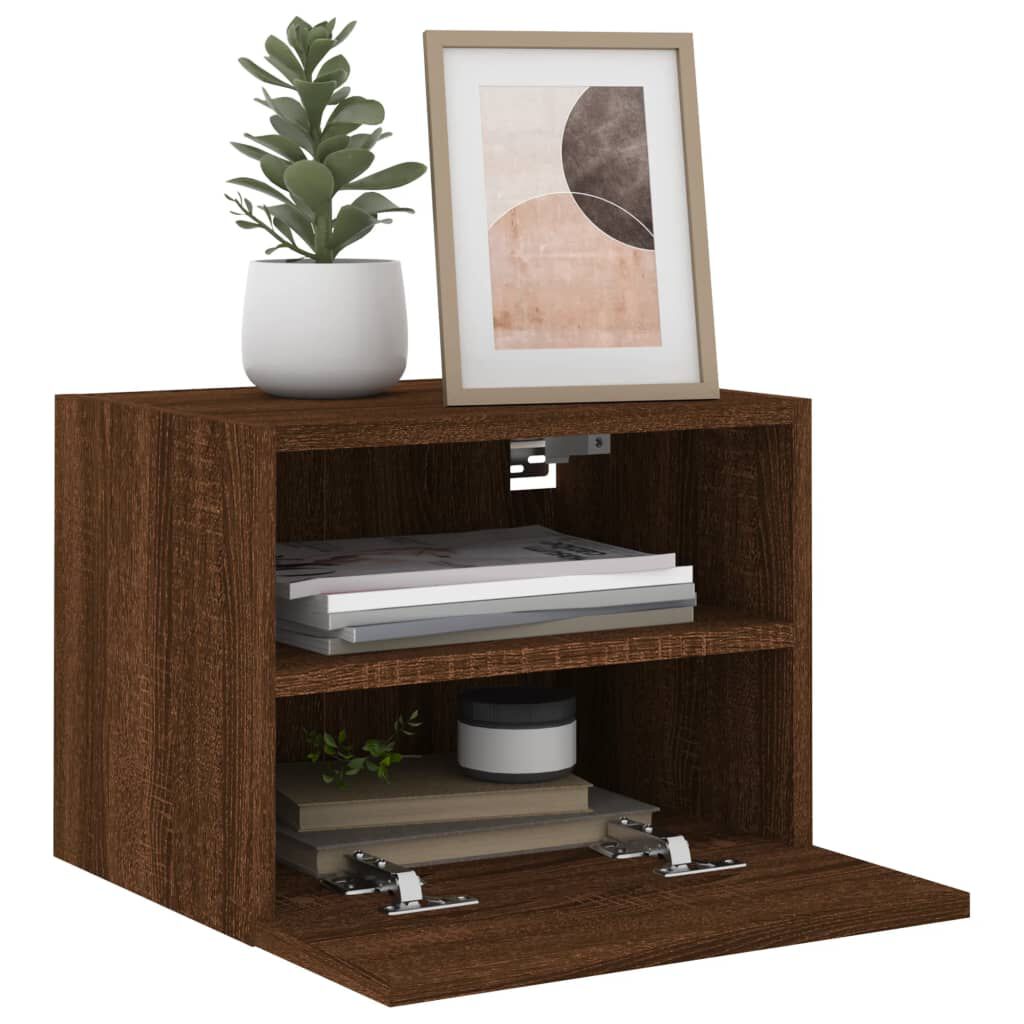vidaXL Έπιπλο Τοίχου Τηλεόρασης Καφέ Δρυς 40x30x30 εκ. Επεξ. Ξύλο