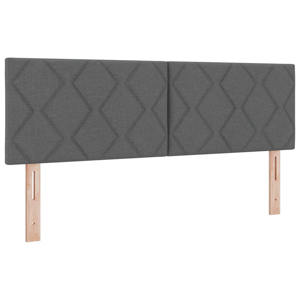 vidaXL Κρεβάτι Box Spring με Στρώμα Σκούρο Γκρι 140x200 εκ. Ύφασμα