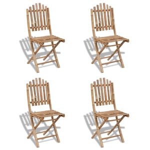 vidaXL Καρέκλες Πτυσσόμενες 4 τεμ. από Μπαμπού