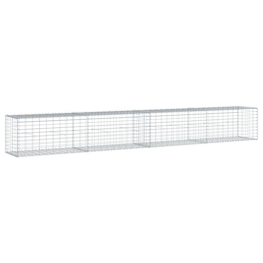 vidaXL Συρματοκιβώτιο με Κάλυμμα 400x50x50 εκ. από Γαλβανισμένο Χάλυβα