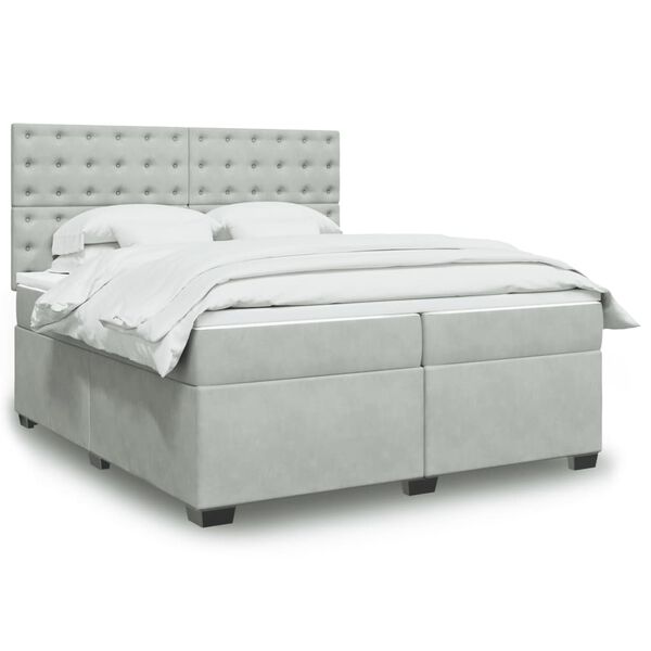 vidaXL &Kappa;&rho;&epsilon;&beta;ά&tau;&iota; Boxspring &mu;&epsilon; &Sigma;&tau;&rho;ώ&mu;&alpha; &Alpha;&nu;&omicron;&iota;&chi;&tau;ό &Gamma;&kappa;&rho;&iota; 200x200 &epsilon;&kappa;. &Beta;&epsilon;&lambda;&omicron;ύ&delta;&iota;&nu;&omicron;