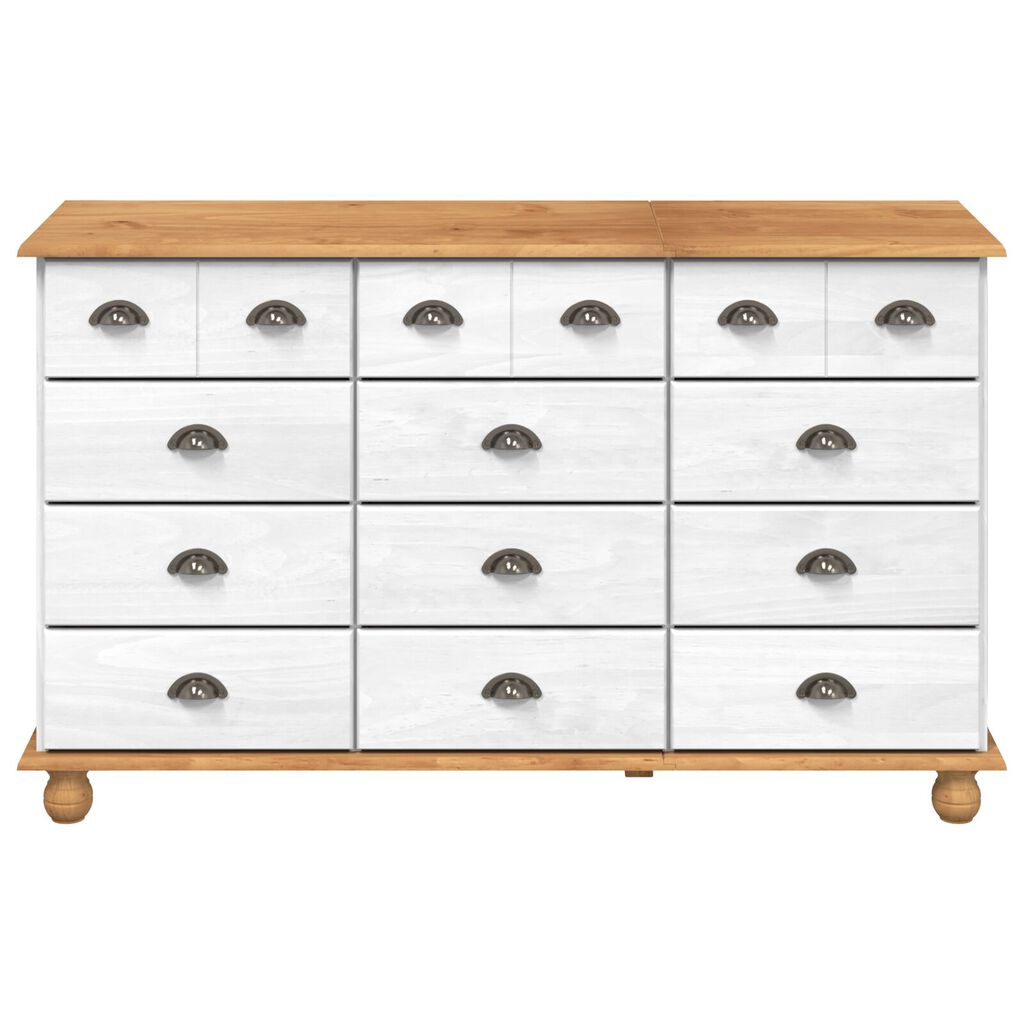 vidaXL Συρταριέρα 'ASKIM' Λευκή 79x40x133.5 cm Στερεό Ξύλο Πεύκου