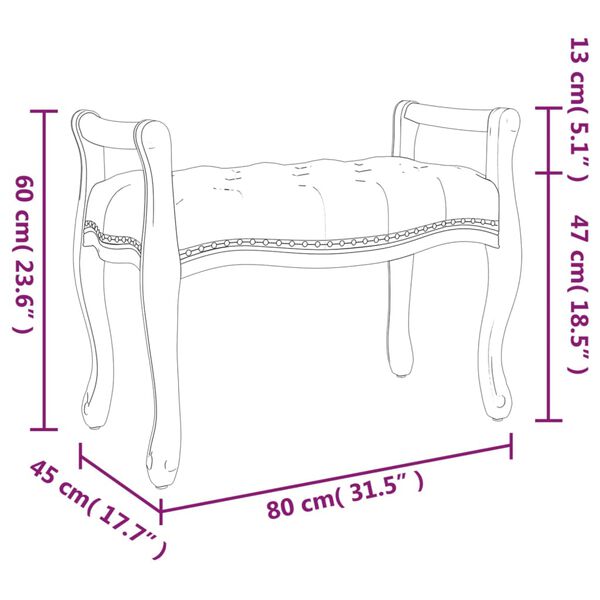 vidaXL Πάγκος Ανοιχτό Γκρι 80 x 45 x 60 εκ. Βελούδινος