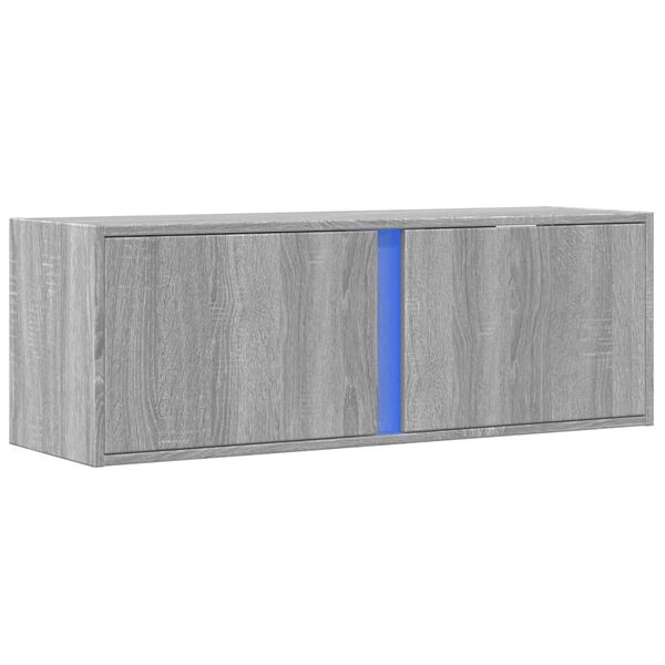 vidaXL Έπιπλο Τοίχου Τηλεόρασης με LED Γκρι Sonoma 100x31x35 εκ.