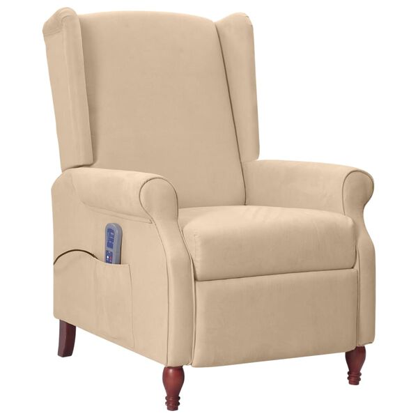 vidaXL Πολυθρόνα Μασάζ Ανακλινόμενη Taupe από Μικροΐνες