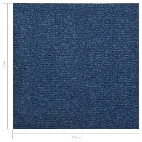 vidaXL Μοκέτα Πλακάκι 20 τεμ. Σκούρο Μπλε 5 μ² 50x50 εκ.