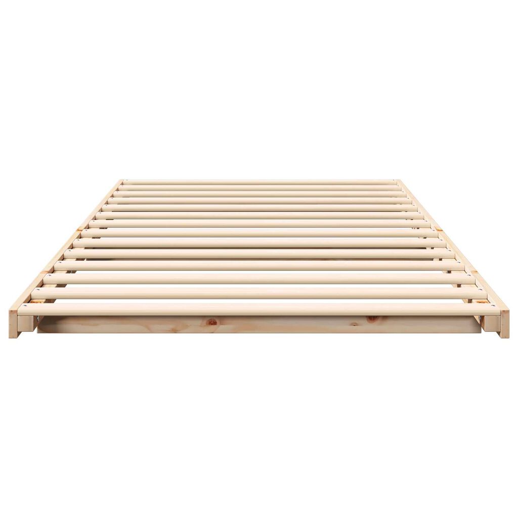 vidaXL Κρεβάτι δαπέδου Καφέ 100 x 200 cm Μασίφ ξύλο πεύκου