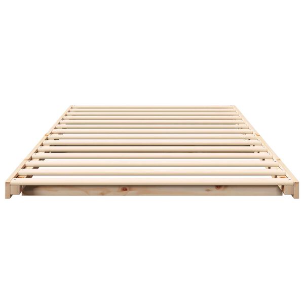 vidaXL Κρεβάτι δαπέδου Καφέ 100 x 200 cm Μασίφ ξύλο πεύκου