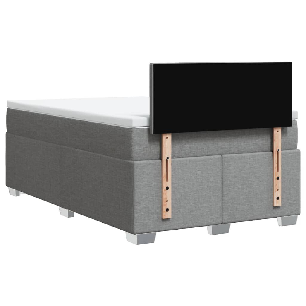 vidaXL Κρεβάτι Boxspring με Στρώμα Ανοιχτό Γκρι 120x200 εκ. Υφασμάτινο