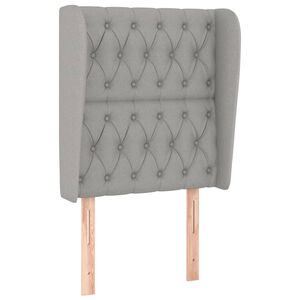vidaXL Κεφαλάρι με Πτερύγια Ανοιχτό Γκρι 83x23x118/128 εκ. Υφασμάτινο