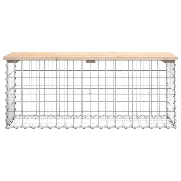 vidaXL Παγκάκι Κήπου Συρματοκιβώτιο 103x44x42 εκ. Μασίφ Ξύλο Πεύκου