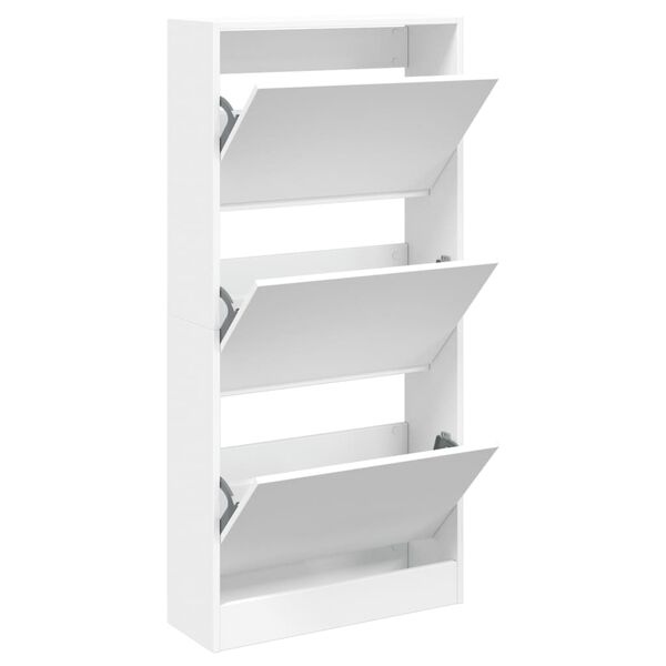 vidaXL Παπουτσοθήκη Λευκή 60x21x125,5 εκ. από Επεξεργασμένο Ξύλο