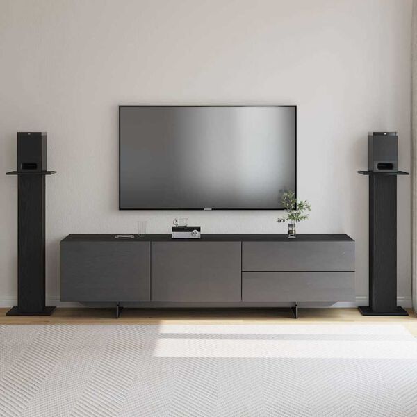 vidaXL Βάσεις Ηχείων 2 pcs Μαύρη δρυς 30 x 30 x 95 cm