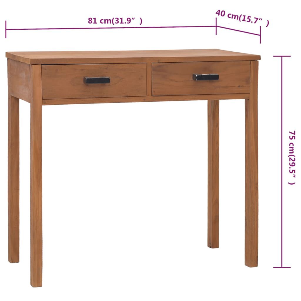 vidaXL Γραφείο 81x40x75 εκ. από Μασίφ Ξύλο Teak