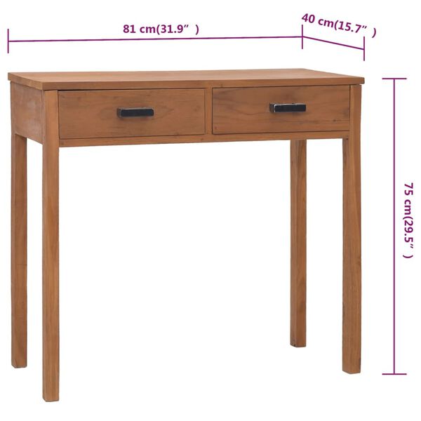vidaXL Γραφείο 81x40x75 εκ. από Μασίφ Ξύλο Teak