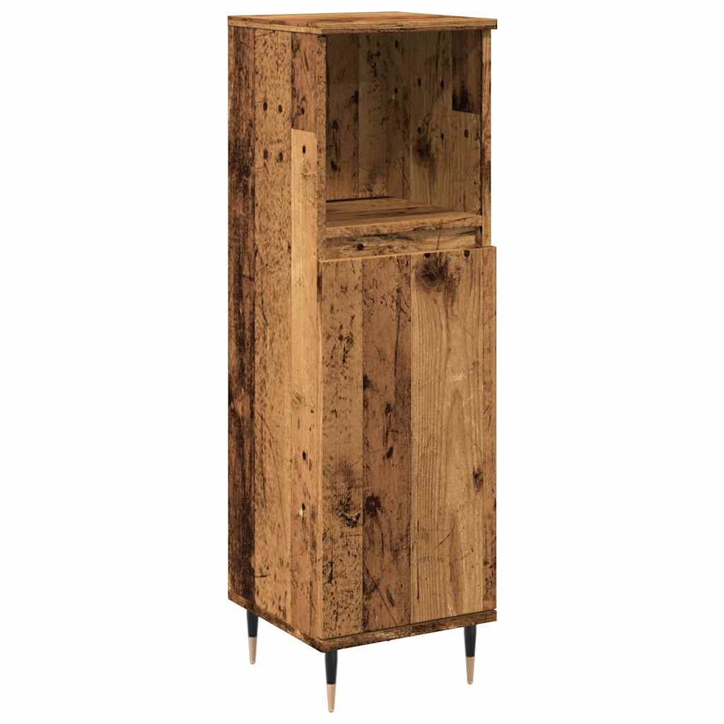 vidaXL Ντουλάπι μπάνιου Παλιό ξύλο 30x30x100 cm Κατασκευασμένο ξύλο