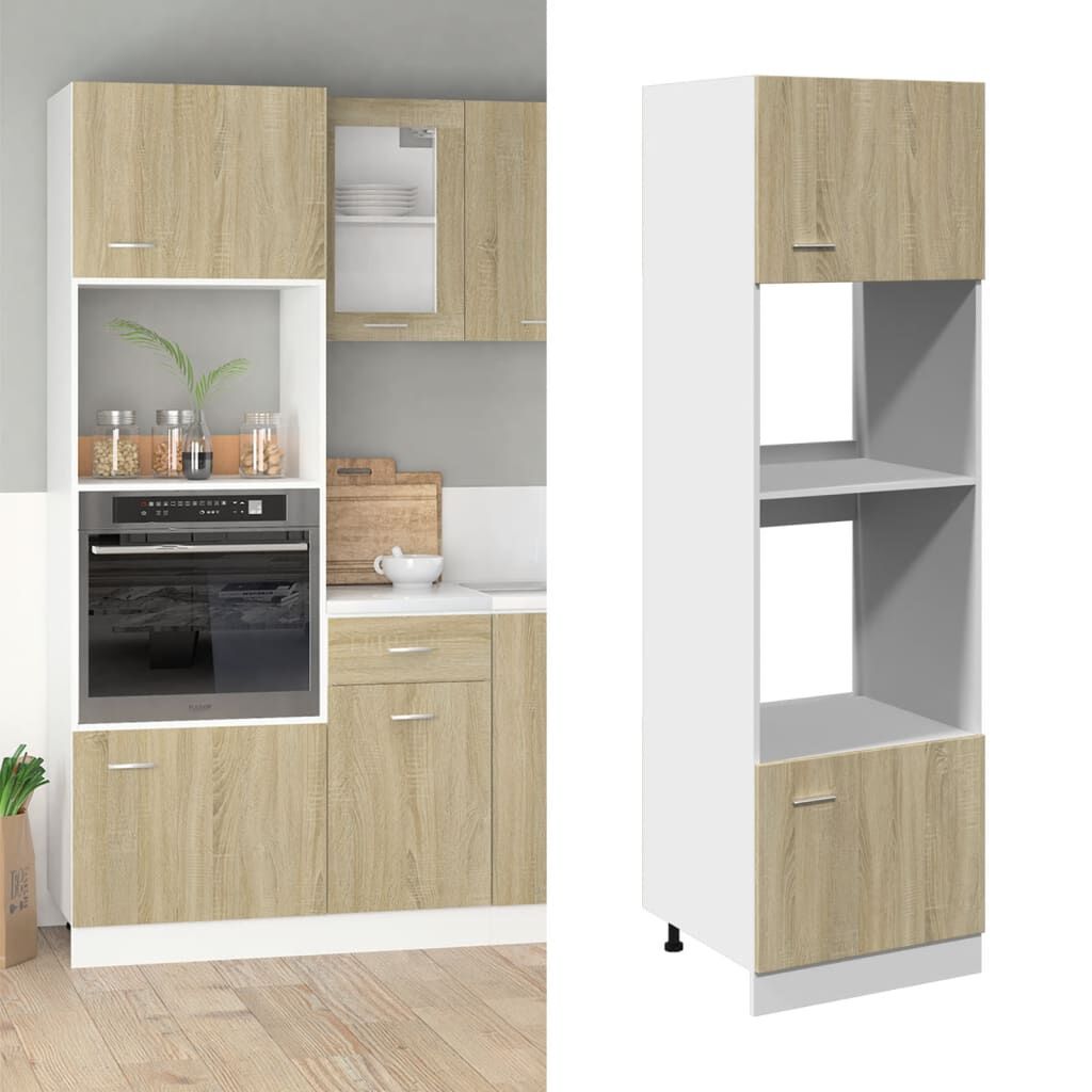 vidaXL Ντουλάπι για Φούρνο Μικροκυμάτων Lyon Sonoma Δρυς 60x57x207 εκ.