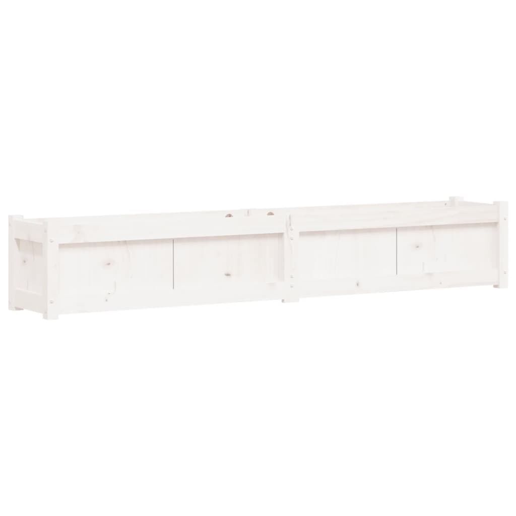 vidaXL Ζαρντινιέρα Λευκή 180 x 31 x 31 εκ. από Μασίφ Ξύλο Πεύκου