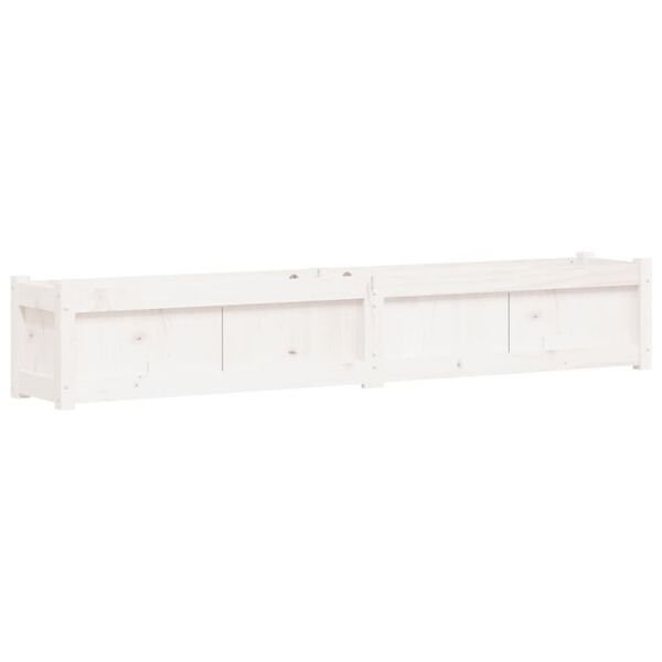 vidaXL Ζαρντινιέρα Λευκή 180 x 31 x 31 εκ. από Μασίφ Ξύλο Πεύκου